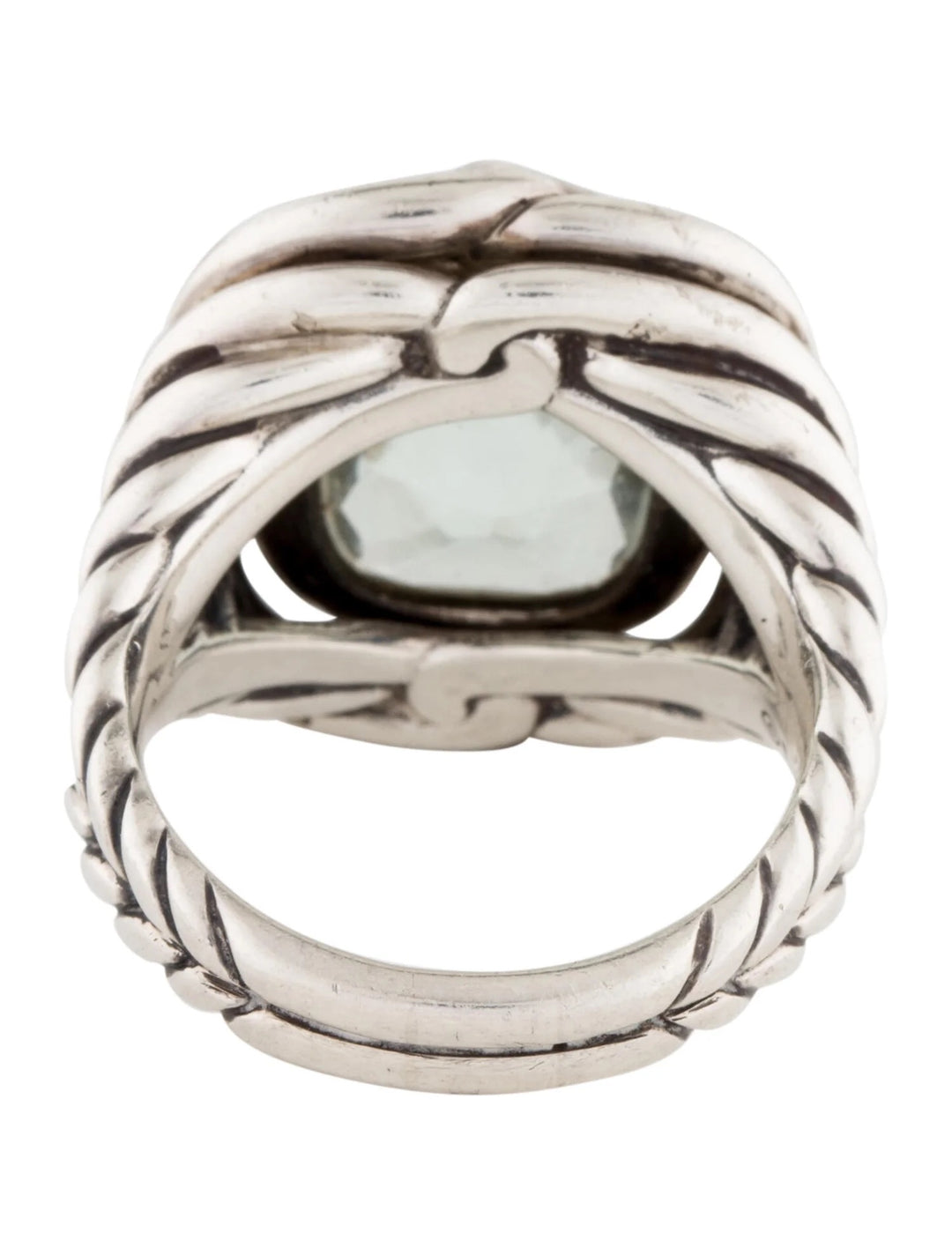 DAVID YURMAN PRASIOLITE AND DIAMONDS LABYRINTH RING