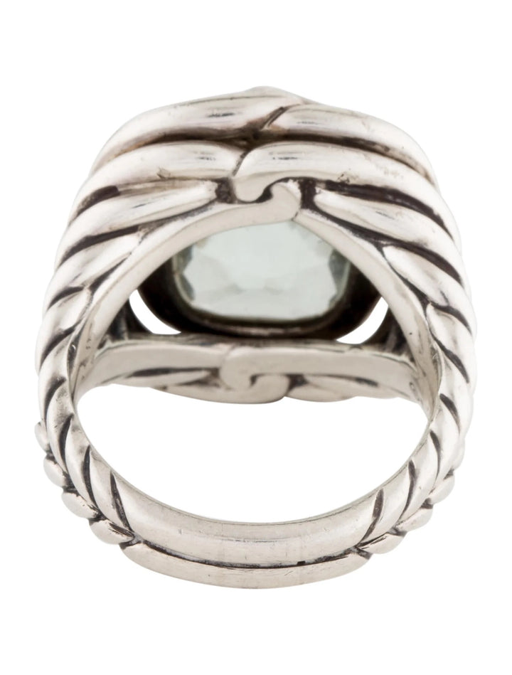 DAVID YURMAN PRASIOLITE AND DIAMONDS LABYRINTH RING