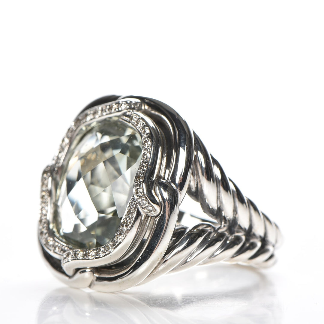 DAVID YURMAN PRASIOLITE AND DIAMONDS LABYRINTH RING
