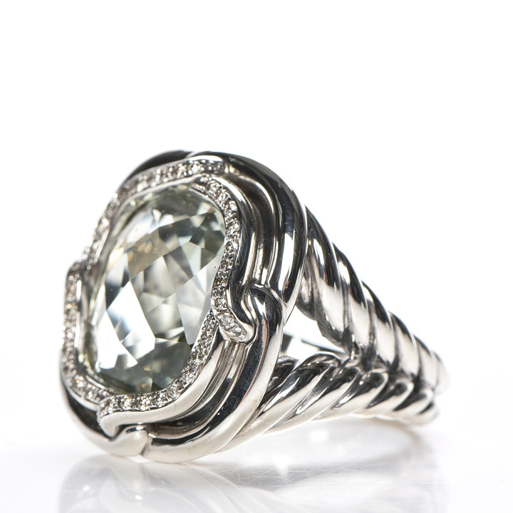 DAVID YURMAN PRASIOLITE AND DIAMONDS LABYRINTH RING