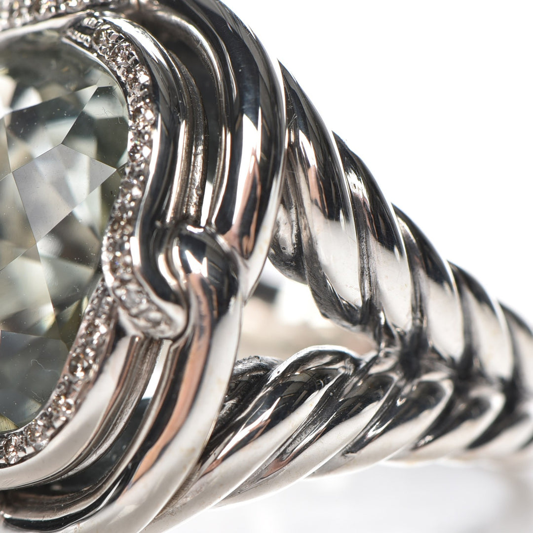 DAVID YURMAN PRASIOLITE AND DIAMONDS LABYRINTH RING