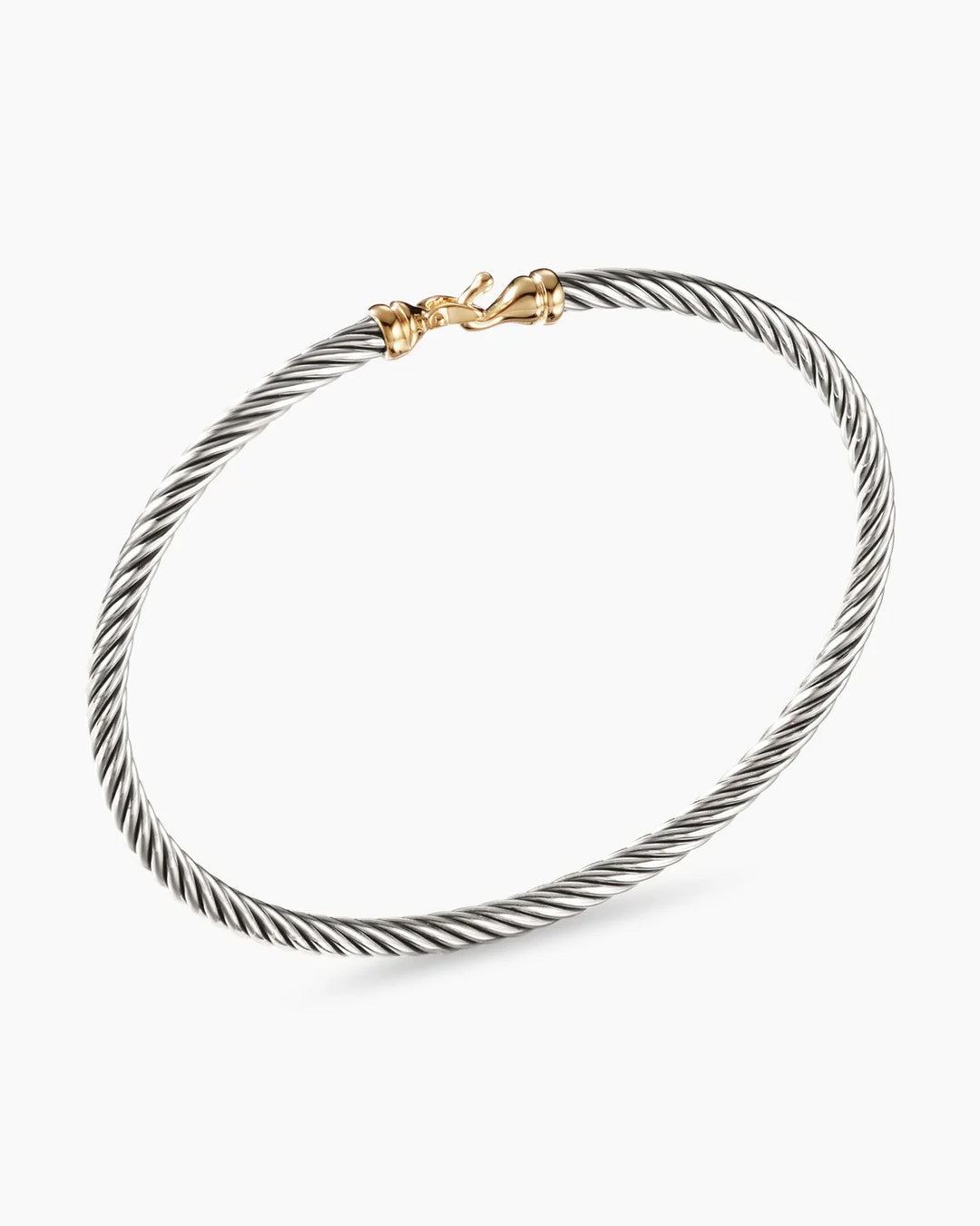 DAVID YURMAN STERLING SILVER 18K GOLD BUCKLE CLASSIC CABLE BRACELET