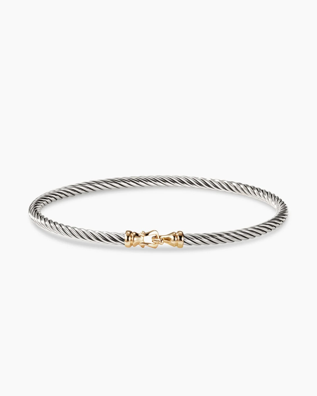 DAVID YURMAN STERLING SILVER 18K GOLD BUCKLE CLASSIC CABLE BRACELET