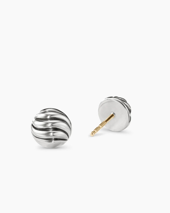 DAVID YURMAN STERLING SILVER SCULPTED CABLE STUD EARRINGS