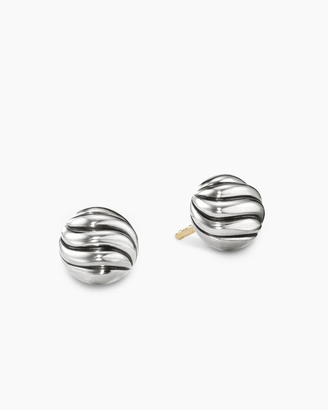 DAVID YURMAN STERLING SILVER SCULPTED CABLE STUD EARRINGS
