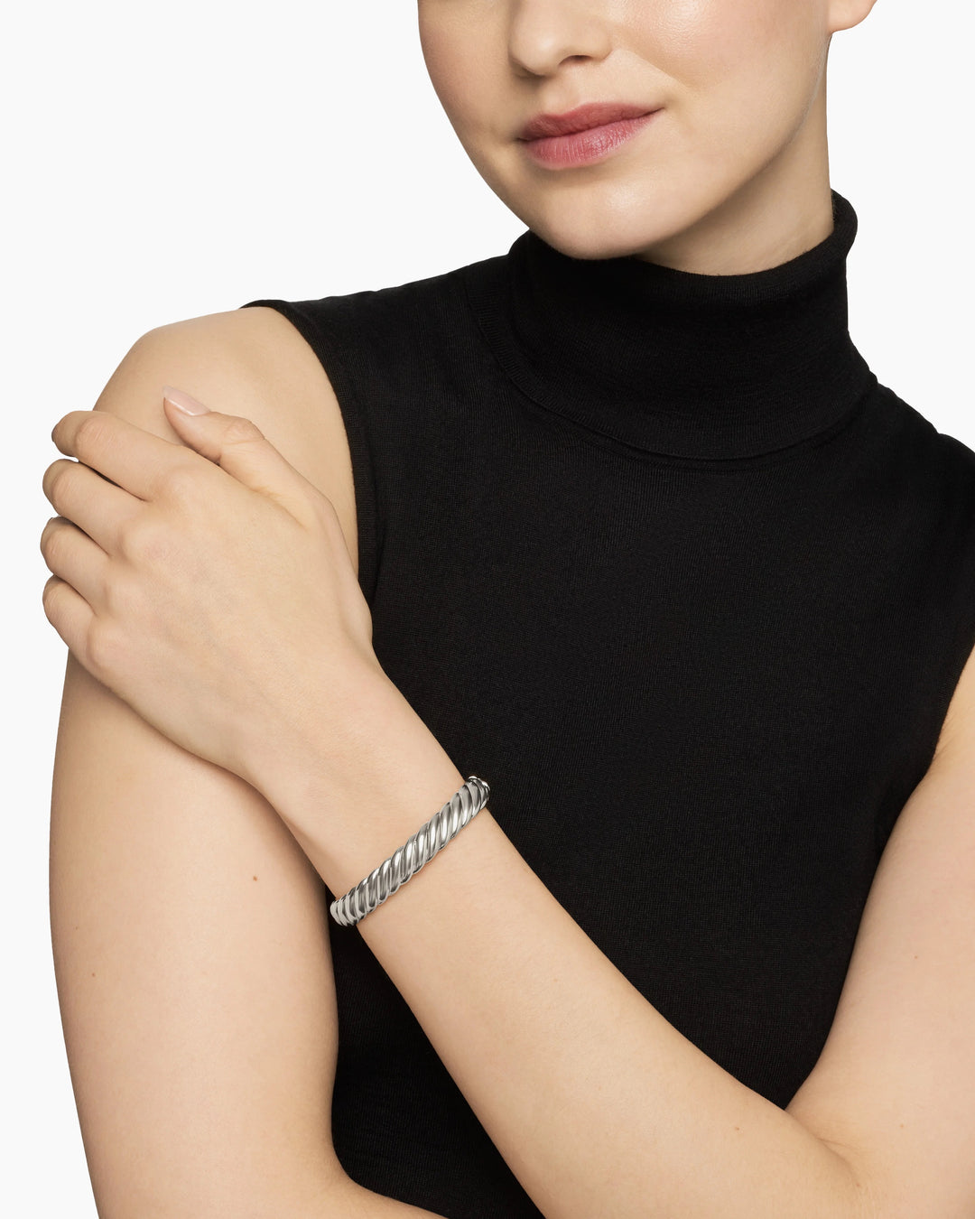 DAVID YURMAN STERLING SILVER SCULPTED CABLE 10MM BRACELET