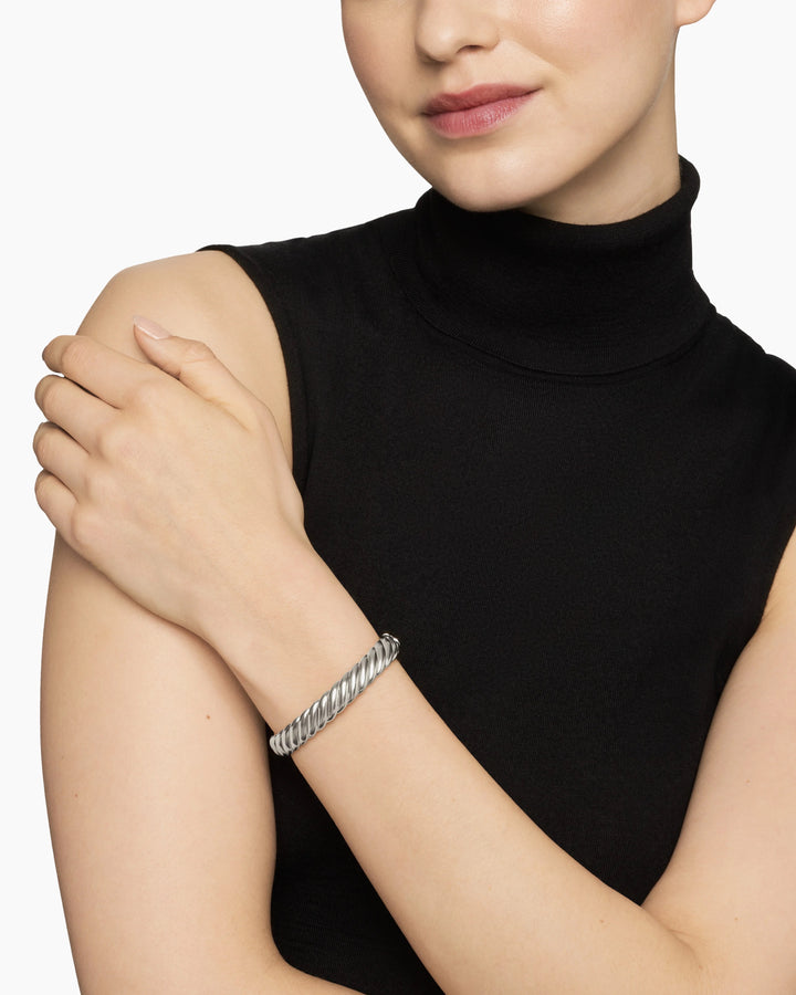 DAVID YURMAN STERLING SILVER SCULPTED CABLE 10MM BRACELET