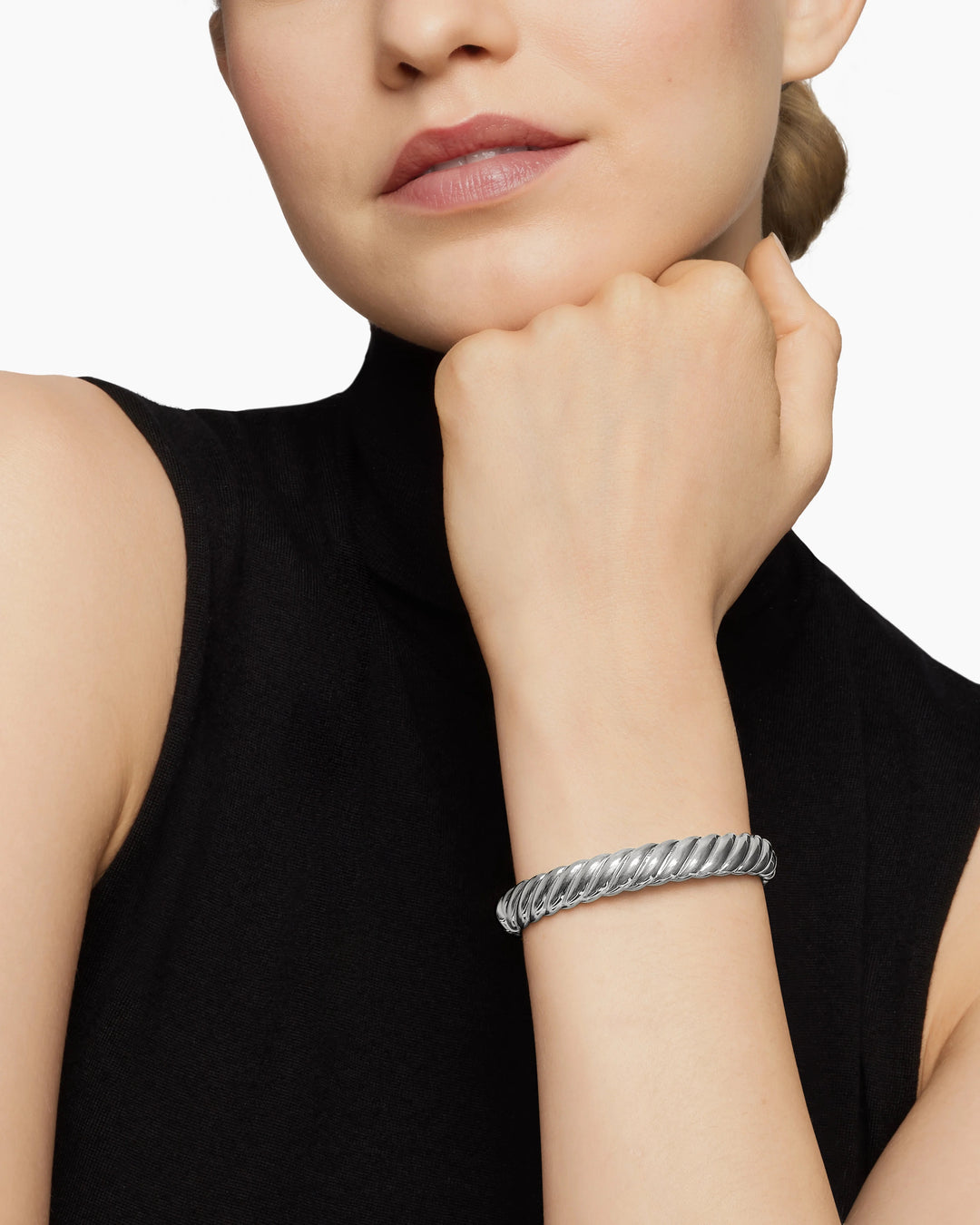 DAVID YURMAN STERLING SILVER SCULPTED CABLE 10MM BRACELET
