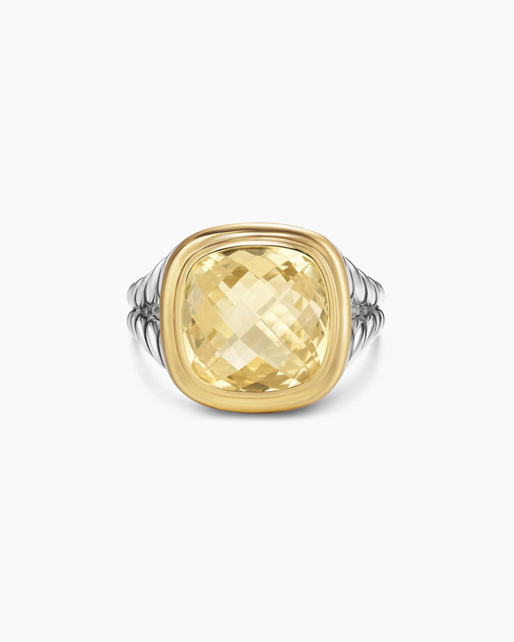 DAVID YURMAN SILVER 18K GOLD CHAMPAGNE CITRINE 11MM ALBION RING