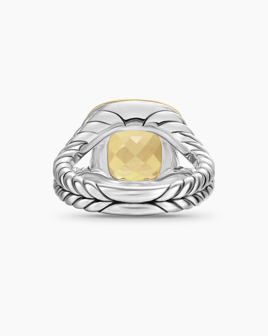 DAVID YURMAN SILVER 18K GOLD CHAMPAGNE CITRINE 11MM ALBION RING