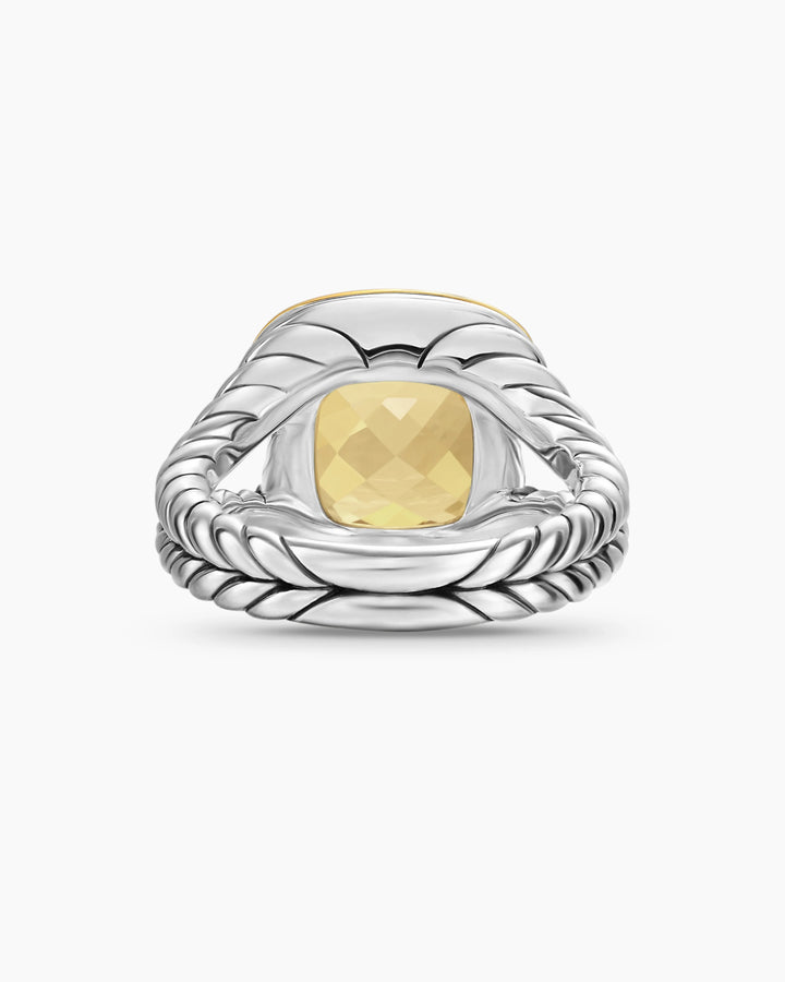 DAVID YURMAN SILVER 18K GOLD CHAMPAGNE CITRINE 11MM ALBION RING