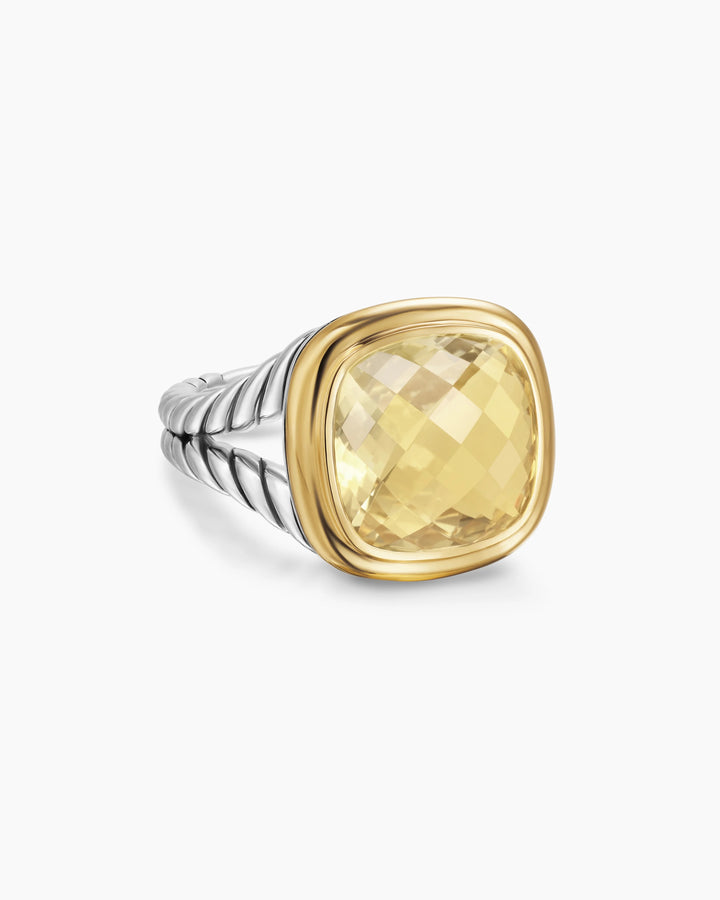 DAVID YURMAN SILVER 18K GOLD CHAMPAGNE CITRINE 11MM ALBION RING