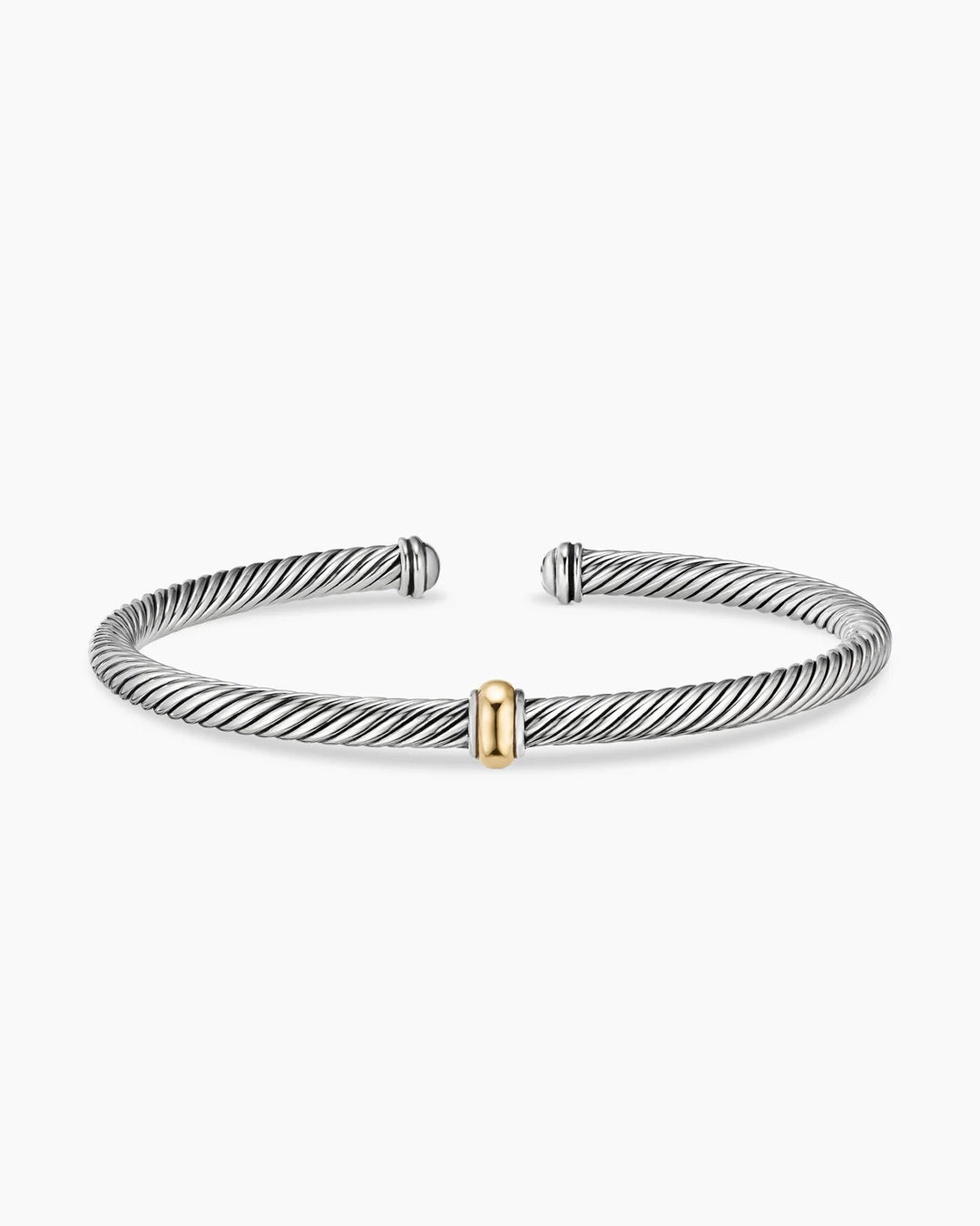 DAVID YURMAN STERLING SILVER 18K GOLD CABLE CLASSICS CENTER STATION BRACELET