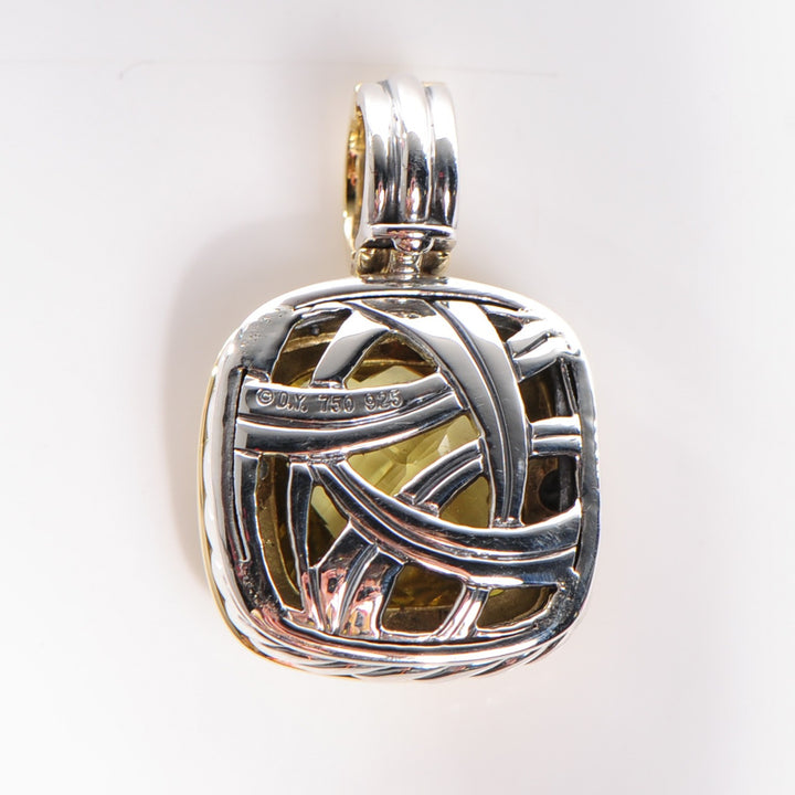 DAVID YURMAN SILVER 18K GOLD LEMON CITRINE 14MM ALBION PENDANT