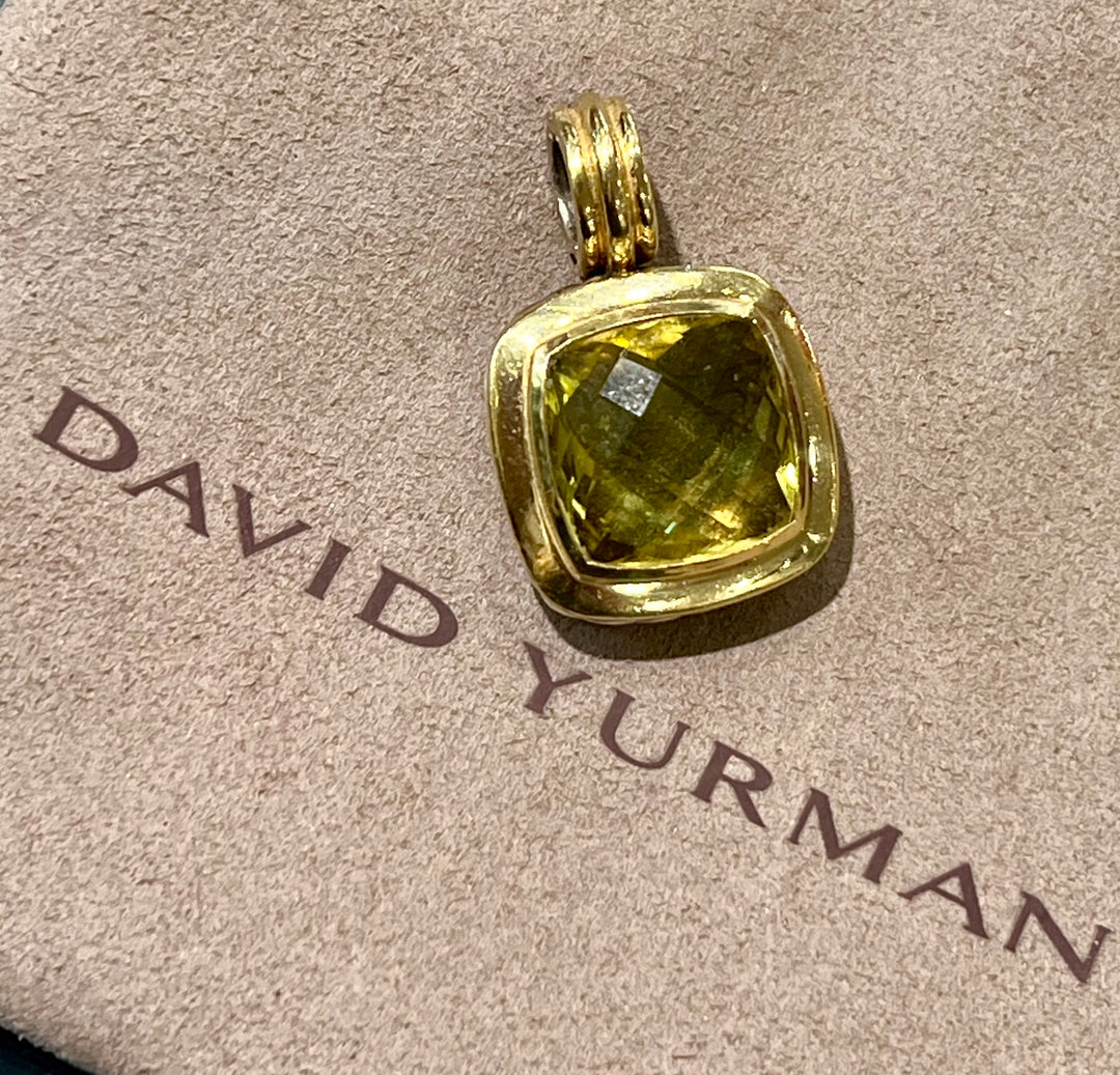 DAVID YURMAN SILVER 18K GOLD LEMON CITRINE 14MM ALBION PENDANT