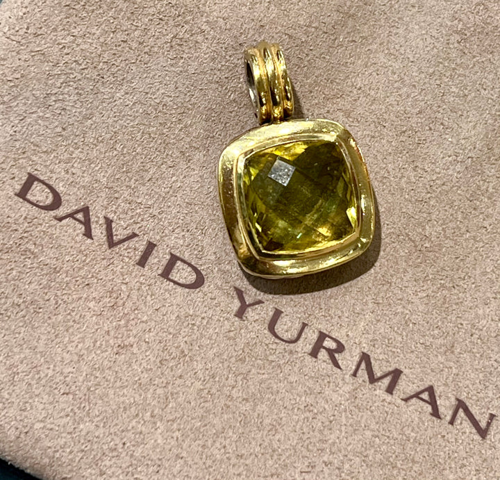 DAVID YURMAN SILVER 18K GOLD LEMON CITRINE 14MM ALBION PENDANT