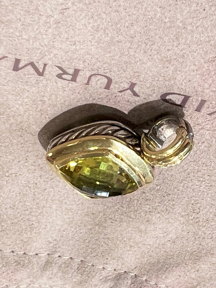 DAVID YURMAN SILVER 18K GOLD LEMON CITRINE 14MM ALBION PENDANT
