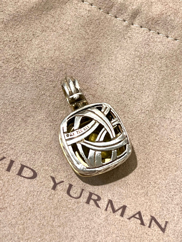 DAVID YURMAN SILVER 18K GOLD LEMON CITRINE 14MM ALBION PENDANT
