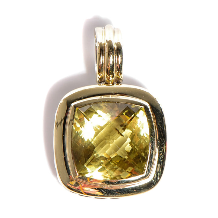 DAVID YURMAN SILVER 18K GOLD LEMON CITRINE 14MM ALBION PENDANT