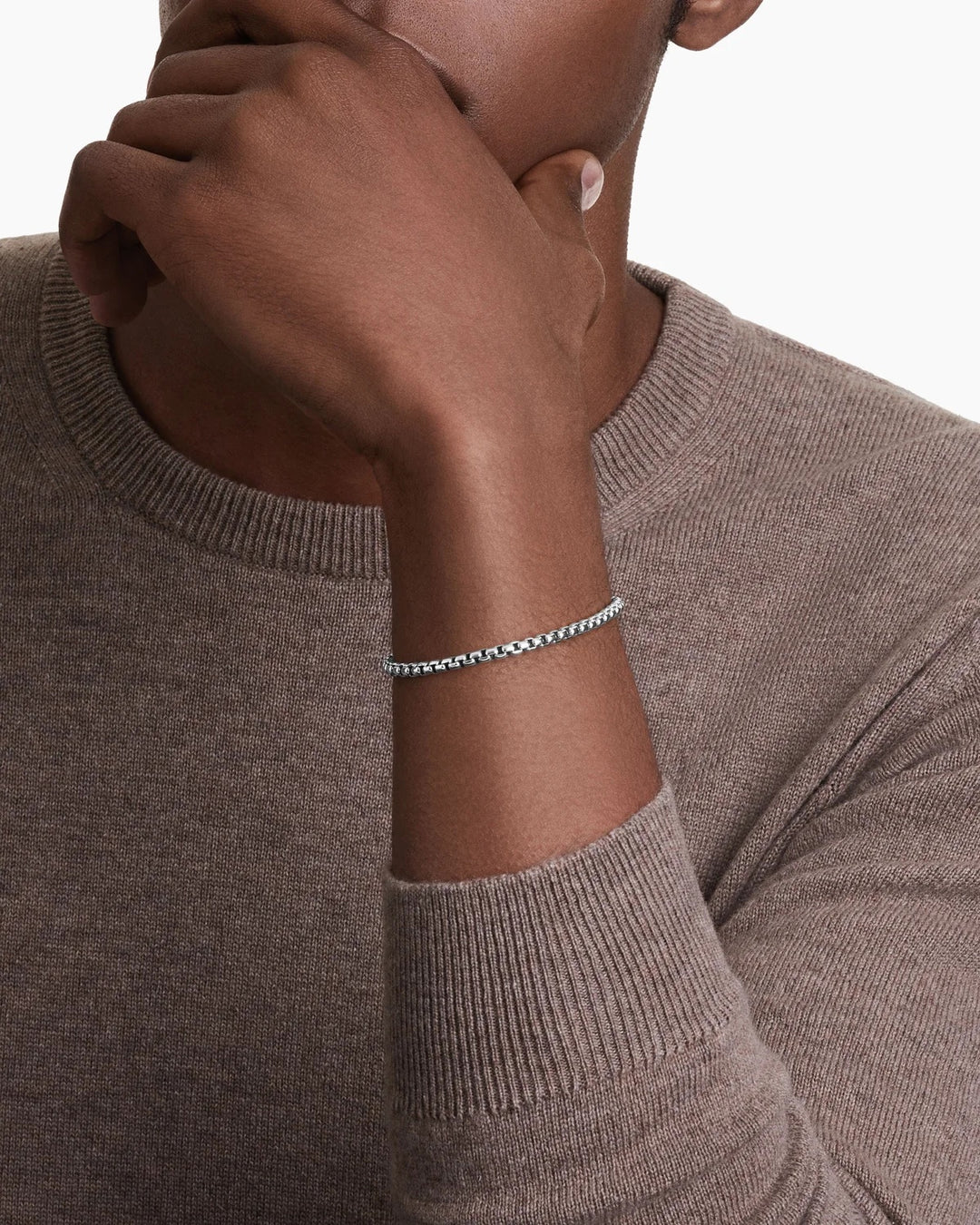 DAVID YURMAN STERLING SILVER BOX CHAIN BRACELET