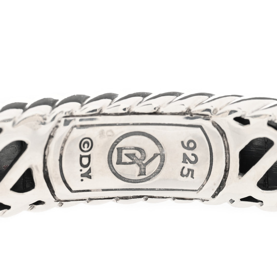 DY STERLING SILVER DIAMOND BLACK ONYX WHEATON CUFF BRACELET