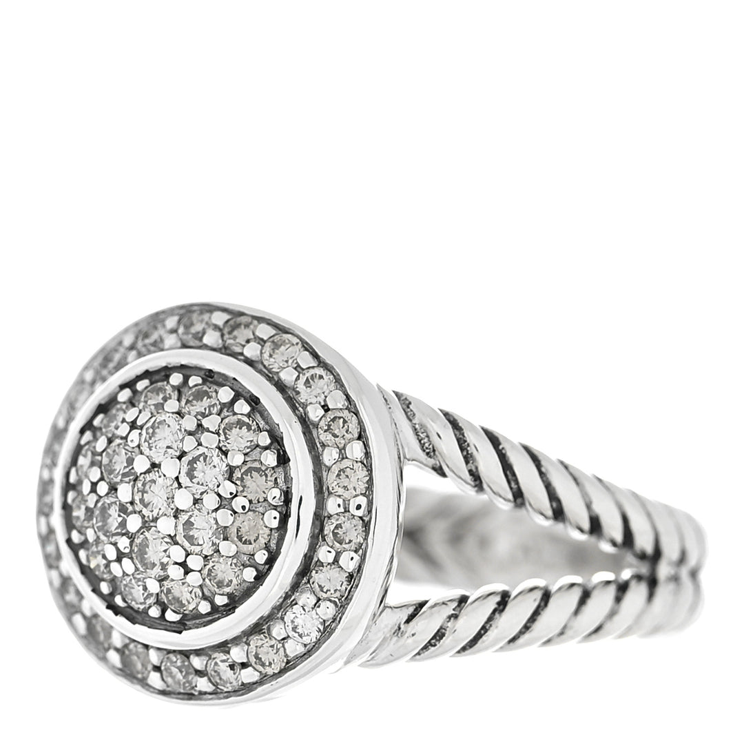 DAVID YURMAN STERLING SILVER DIAMOND PETITE CERISE PAVE RING