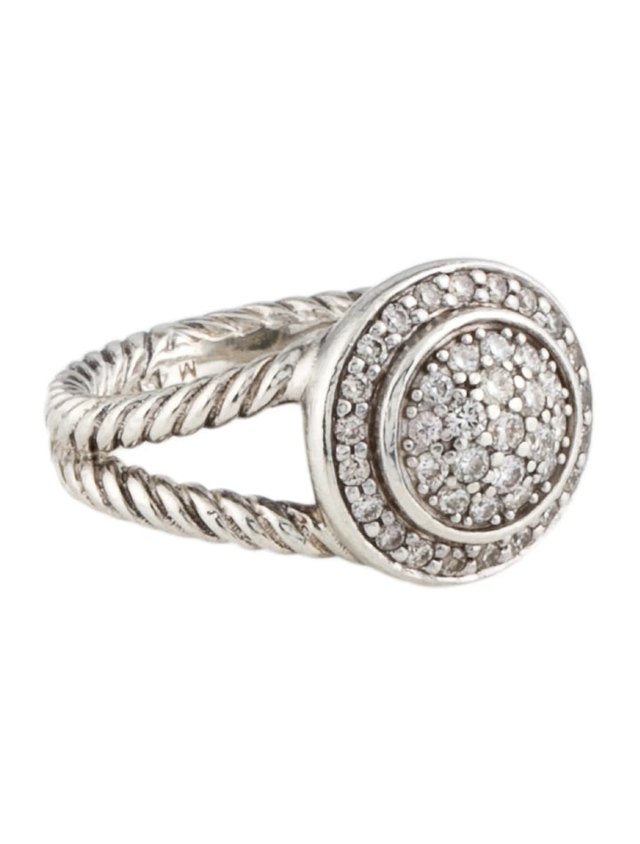 DAVID YURMAN STERLING SILVER DIAMOND PETITE CERISE PAVE RING