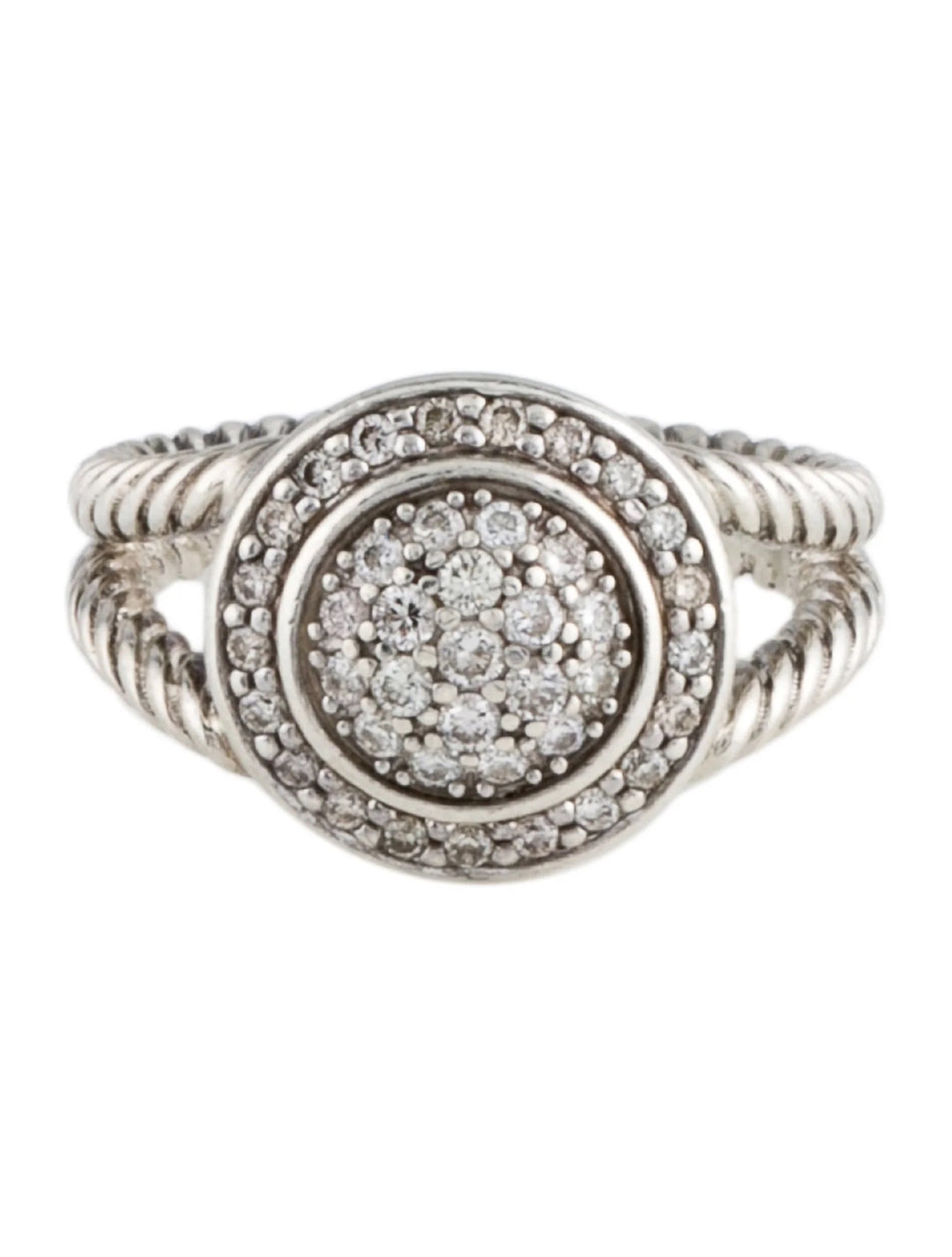 DAVID YURMAN STERLING SILVER DIAMOND PETITE CERISE PAVE RING