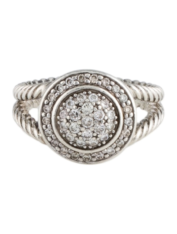 DAVID YURMAN STERLING SILVER DIAMOND PETITE CERISE PAVE RING