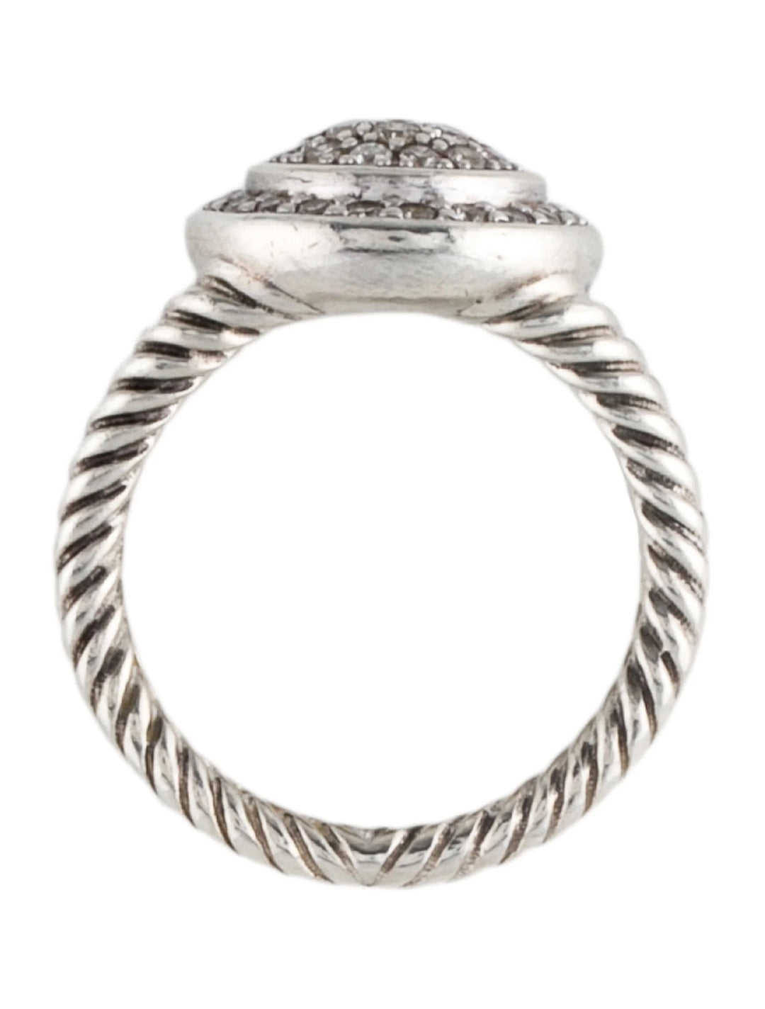 DAVID YURMAN STERLING SILVER DIAMOND PETITE CERISE PAVE RING