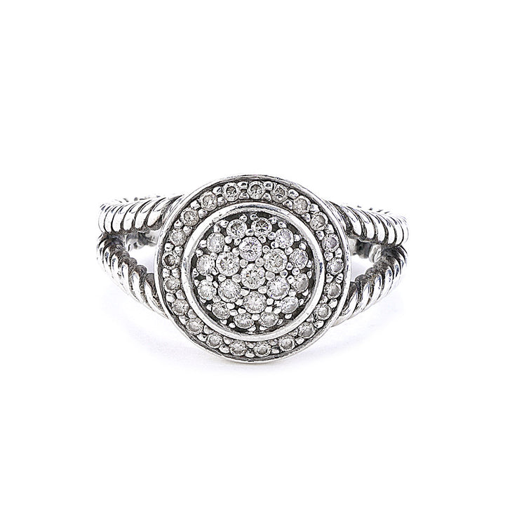 DAVID YURMAN STERLING SILVER DIAMOND PETITE CERISE PAVE RING