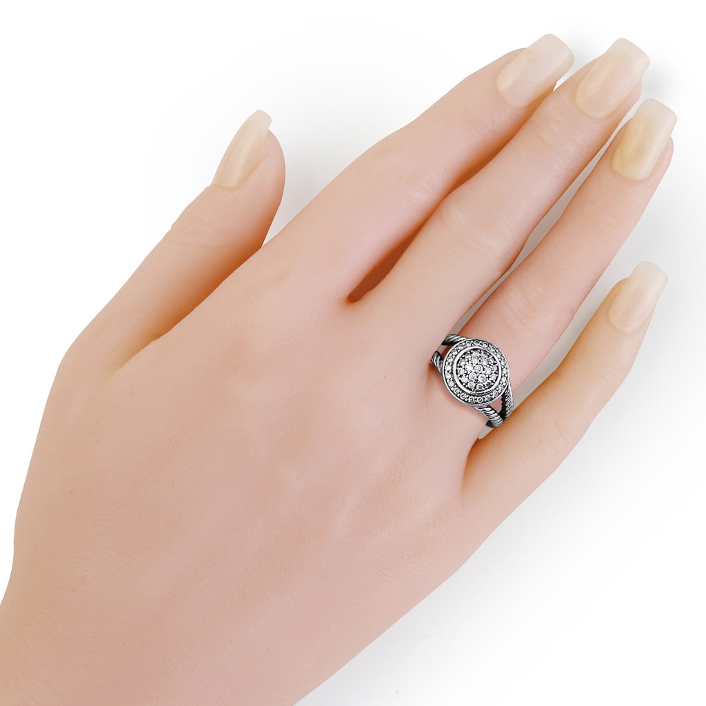 DAVID YURMAN STERLING SILVER DIAMOND PETITE CERISE PAVE RING
