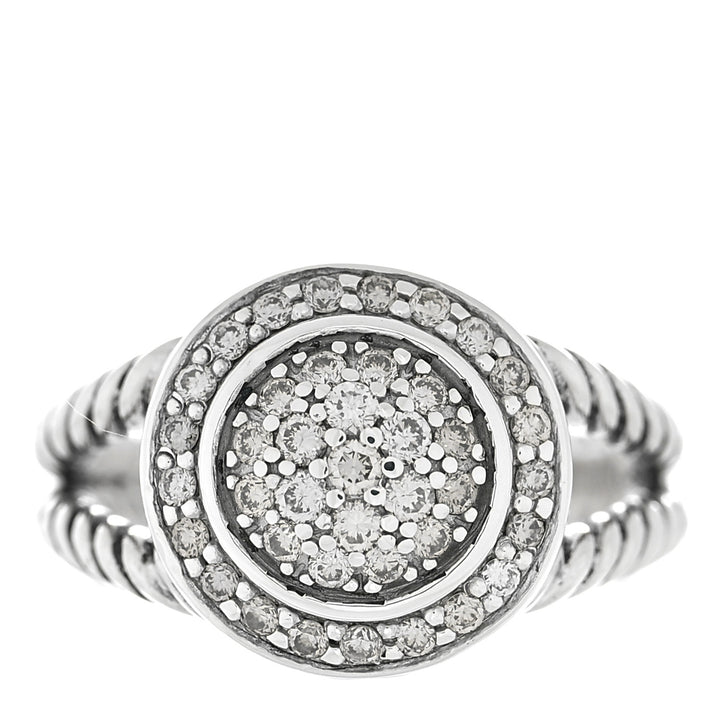 DAVID YURMAN STERLING SILVER DIAMOND PETITE CERISE PAVE RING