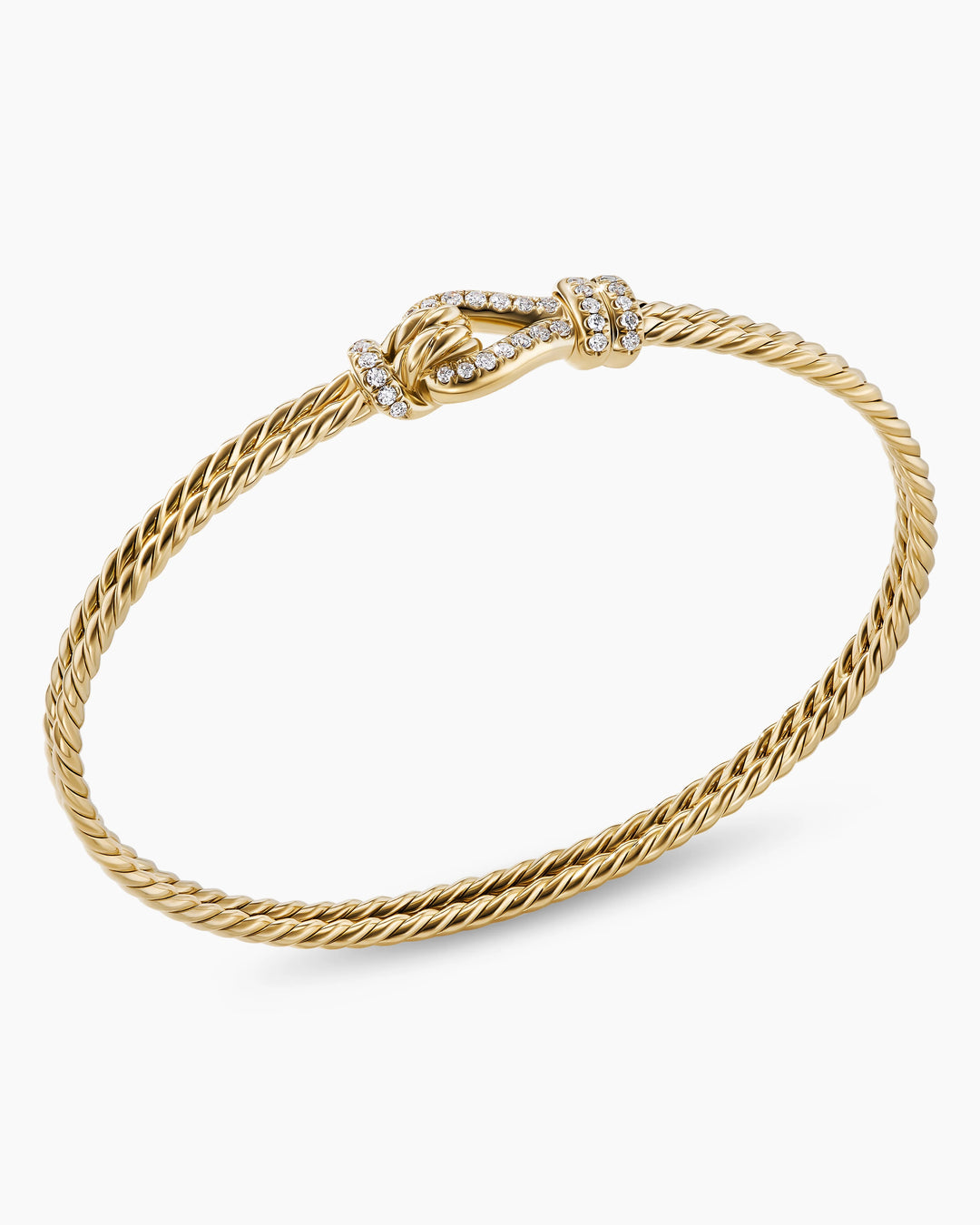 DAVID YURMAN THOROUGHBRED 18K GOLD WITH PAVE DIAMONDS LOOP BRACELET