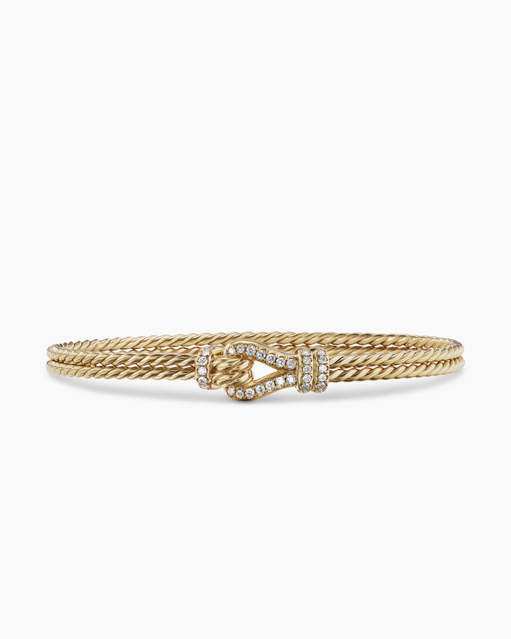 DAVID YURMAN THOROUGHBRED 18K GOLD WITH PAVE DIAMONDS LOOP BRACELET