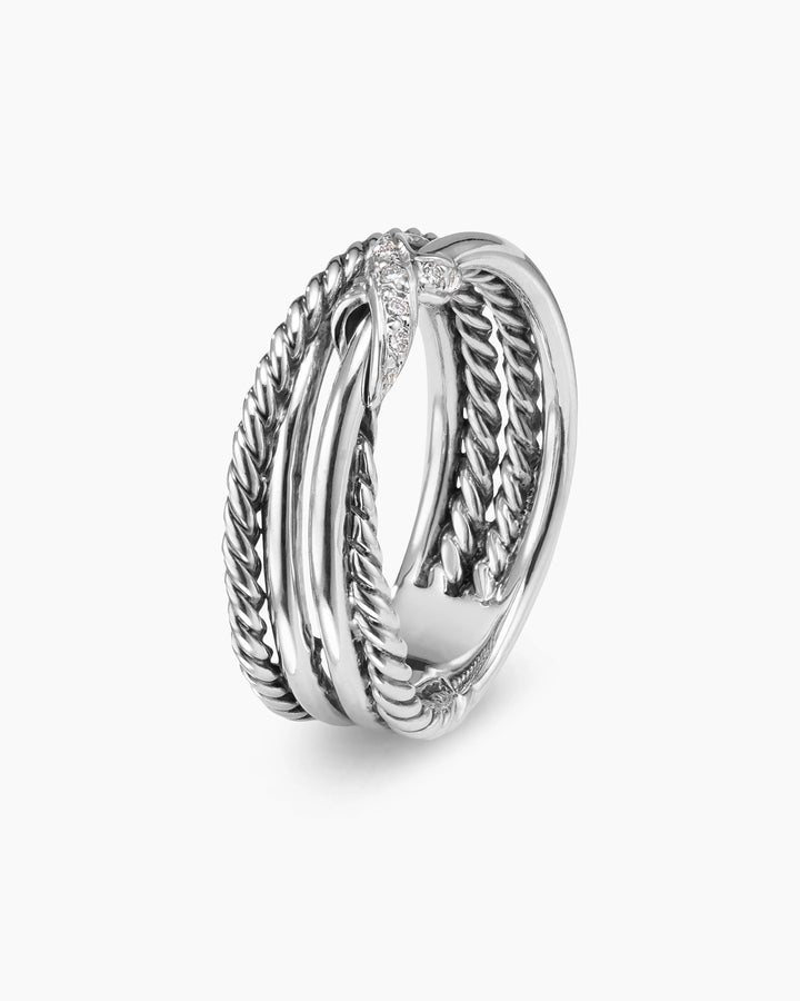 DAVID YURMAN X CROSSOVER STERLING SILVER WITH DIAMONDS RING