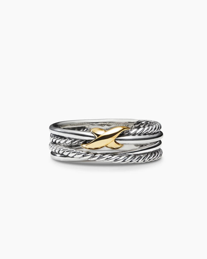 DAVID YURMAN X CROSSOVER STERLING SILVER 18K GOLD RING