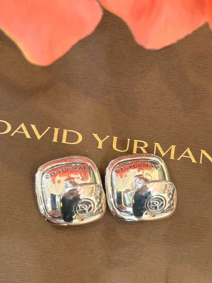 DAVID YURMAN STERLING SILVER SCULPTED CABLE CUSHION CUFFLINKS