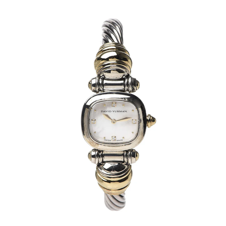 DAVID YURMAN 21MM STERLING SILVER 18K GOLD QUARTZ WATCH