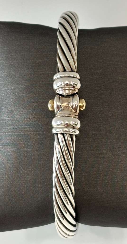 DAVID YURMAN 21MM STERLING SILVER 18K GOLD QUARTZ WATCH