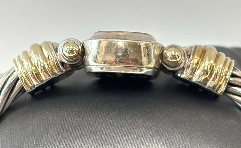 DAVID YURMAN 21MM STERLING SILVER 18K GOLD QUARTZ WATCH