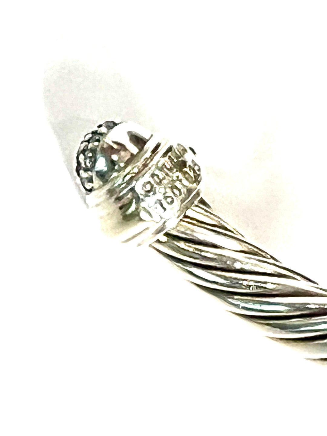DY 925 STERLING SILVER 18K YELLOW GOLD DIAMOND CLASSIC CABLE BRACELET