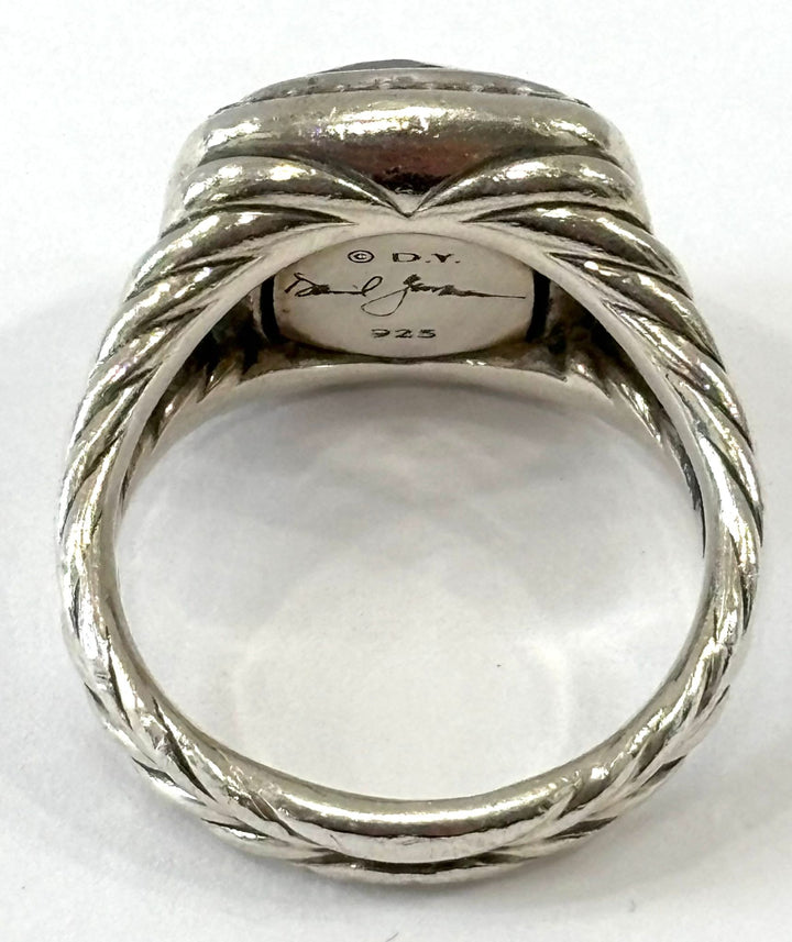 DY STERLING SILVER BLACK ORCHID &amp; DIAMOND ALBION RING