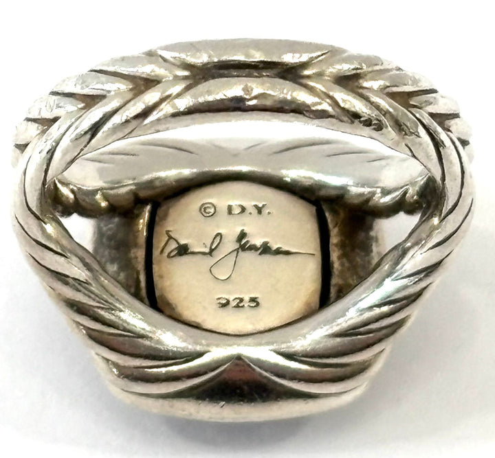 DY STERLING SILVER BLACK ORCHID &amp; DIAMOND ALBION RING