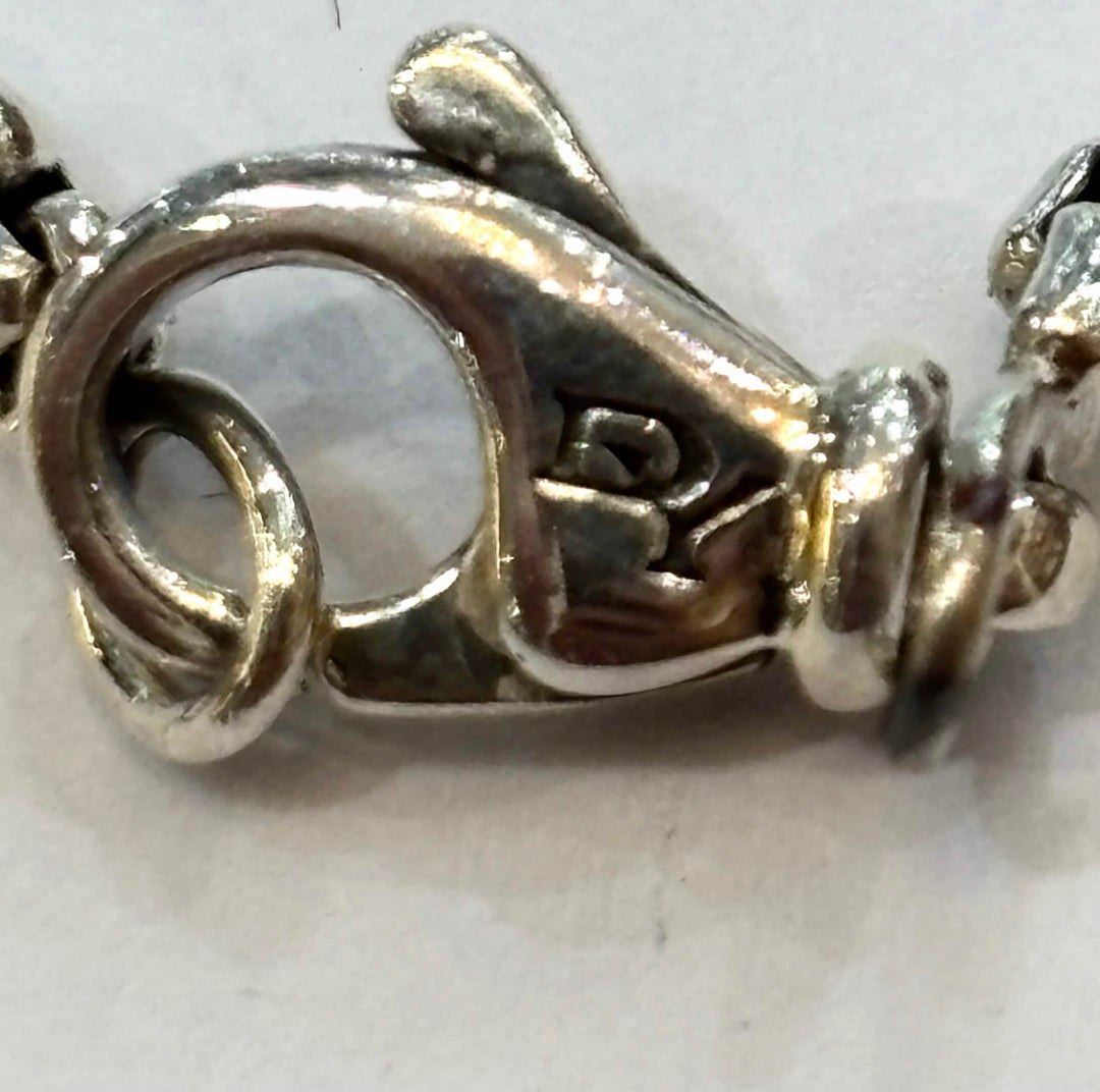 D.Y CABLE CROSS PENDANT STERLING SILVER &amp; 18K GOLD BOX CHAIN NECKLACE