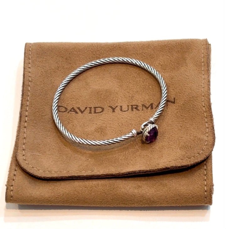 DAVID YURMAN CHÂTELAINE STERLING SILVER AMETHYST CABLE BRACELET