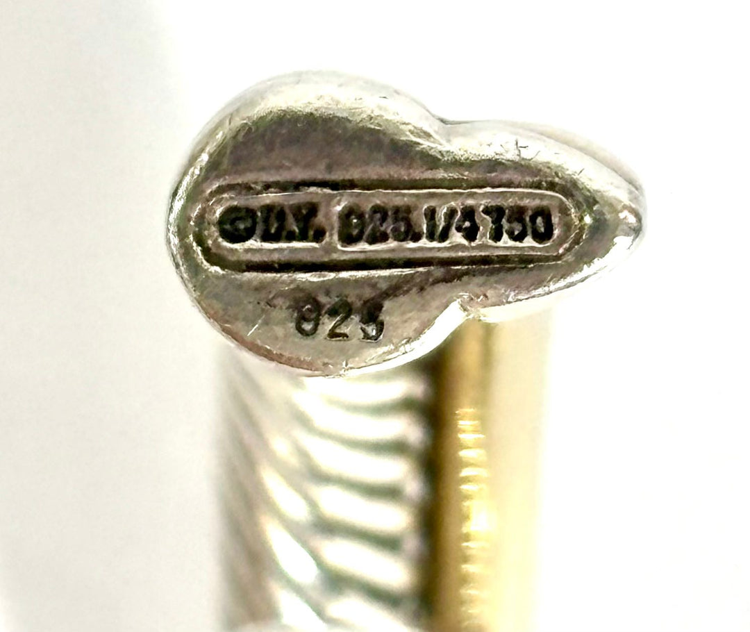 DAVID YURMAN CROSSOVER STERLING SILVER 18K GOLD CUFF BRACELET