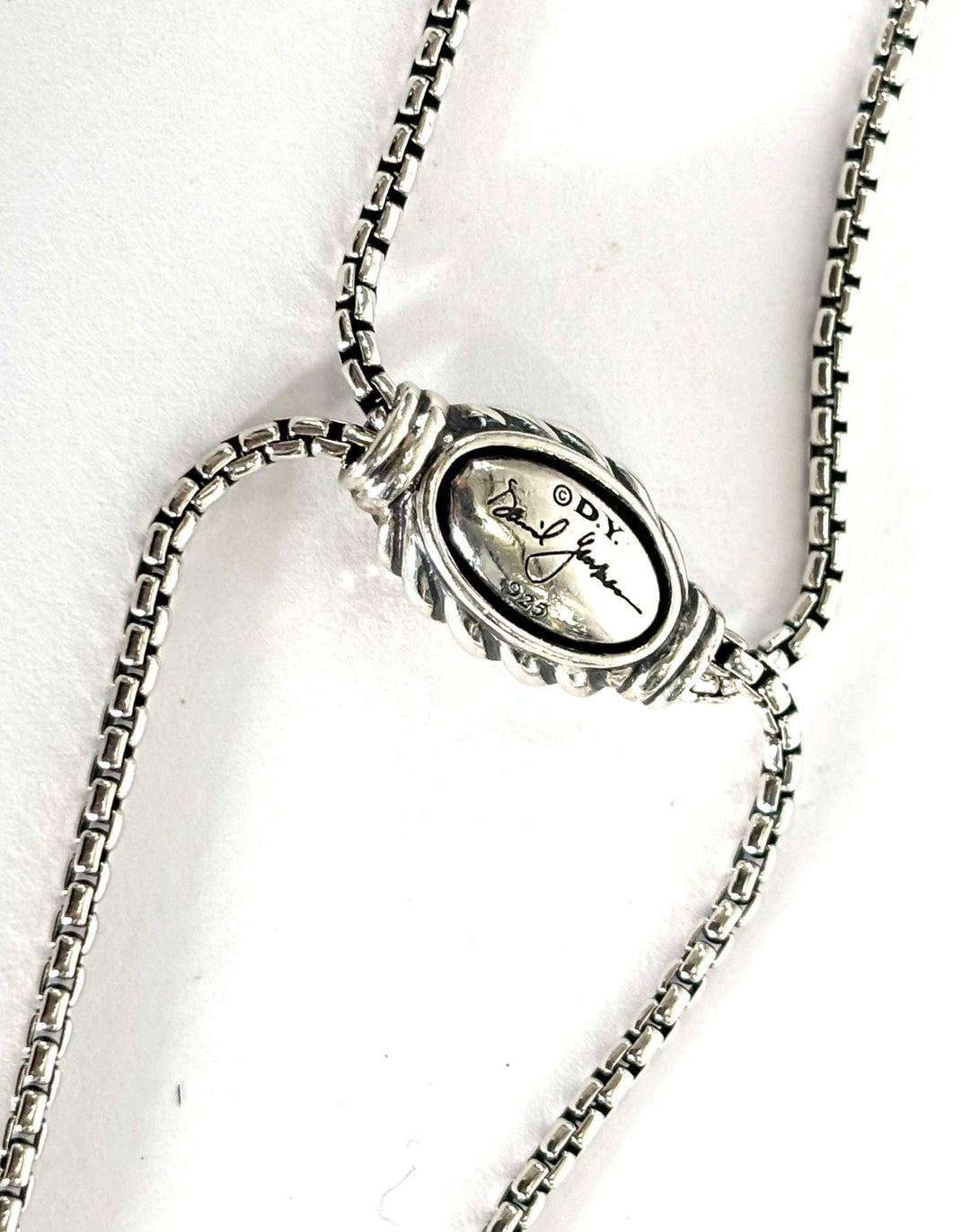 DY STERLING SILVER 14K GOLD CROSSOVER PENDANT NECKLACE