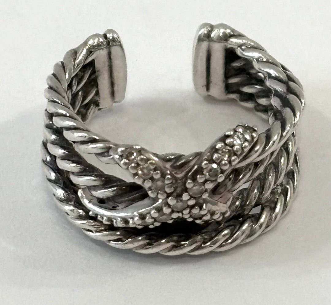 DAVID YURMAN DIAMOND X CROSSOVER OPEN BAND