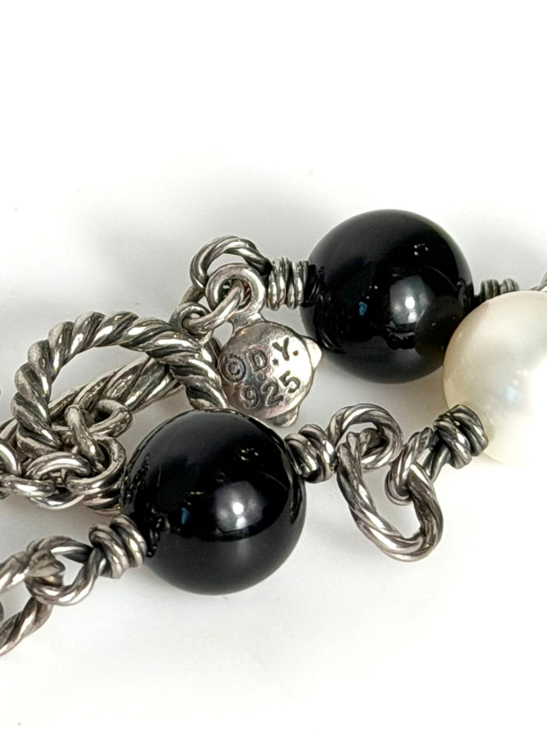 DAVID YURMAN PEARL &amp; ONYX BIJOUX NECKLACE
